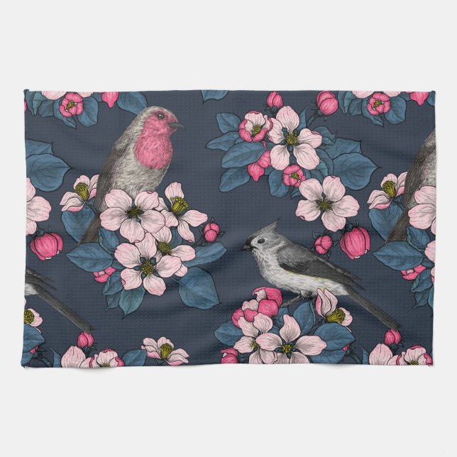 Birds and Blossoms Kitchen Towel (Horizontal)
