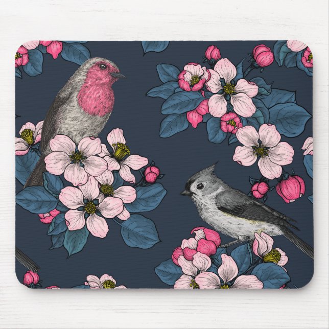 Birds and Blossoms Mouse Pad (Front)