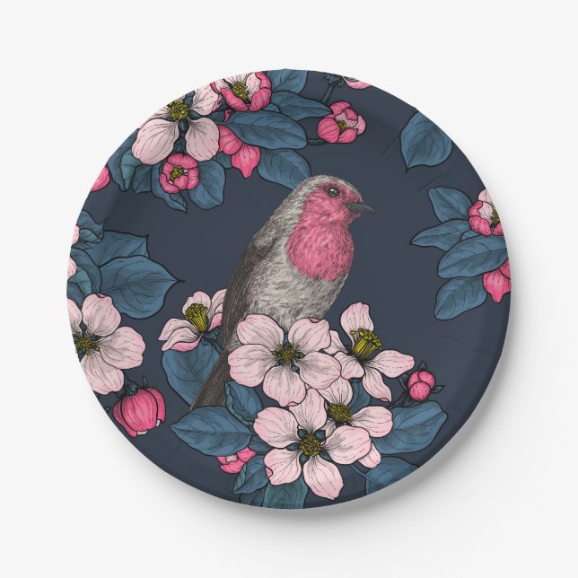 Birds and Blossoms Paper Plate (Front)