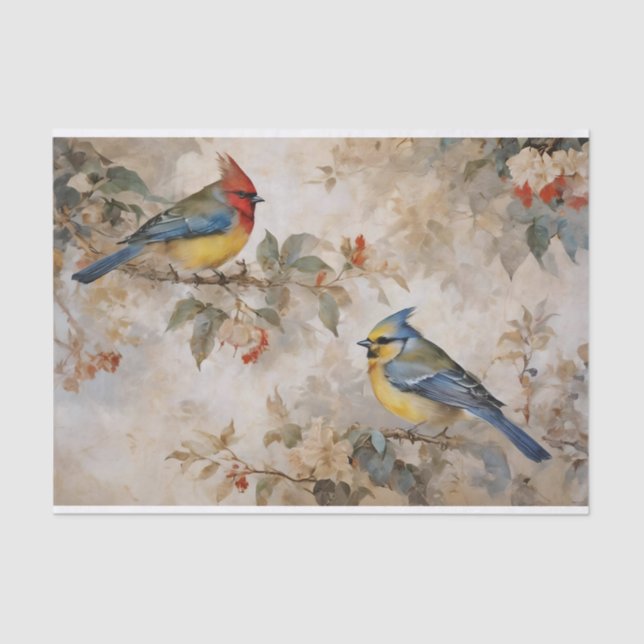 Birds and Branches Decoupage Tissue Paper (Front)