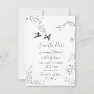 Birds and Branches Pretty Floral Garden Wedding Save The Date