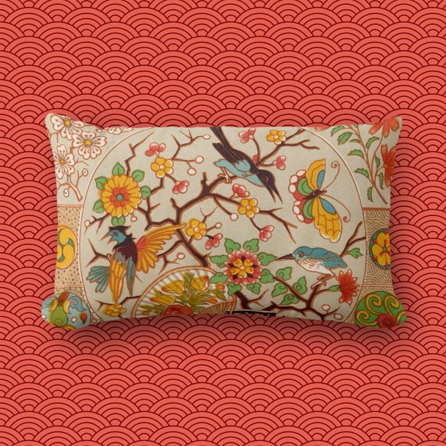 Birds and Butterflies Lumbar Pillow (Creator Uploaded)