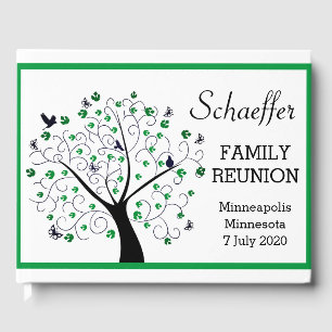 Birds and Butterflies Modern Family Tree Guest Book
