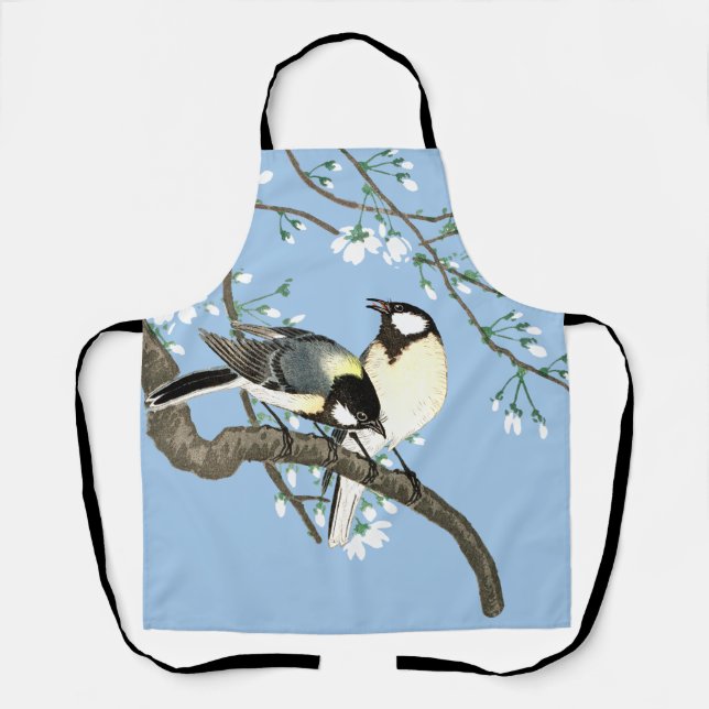 Birds and Cherry Blossoms Ohara Koson Apron (Front)