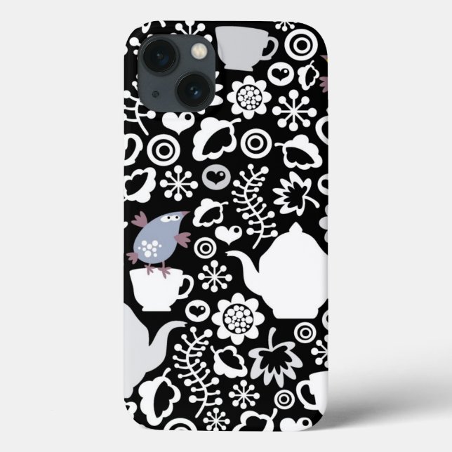 Birds and cups pattern Case-Mate iPhone case (Back)