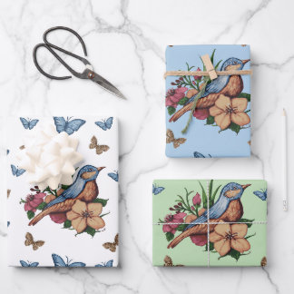 Birds and Flowers All Occasion Wrapping Paper Sheet