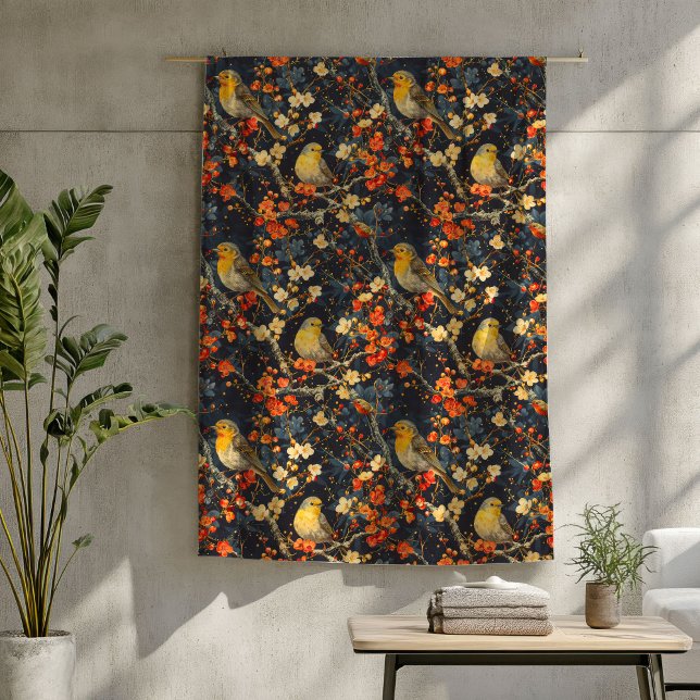 Birds and Flowers Blanket for Cozy Fall Nights (Birds and Flowers Blanket for Cozy Fall Nights)