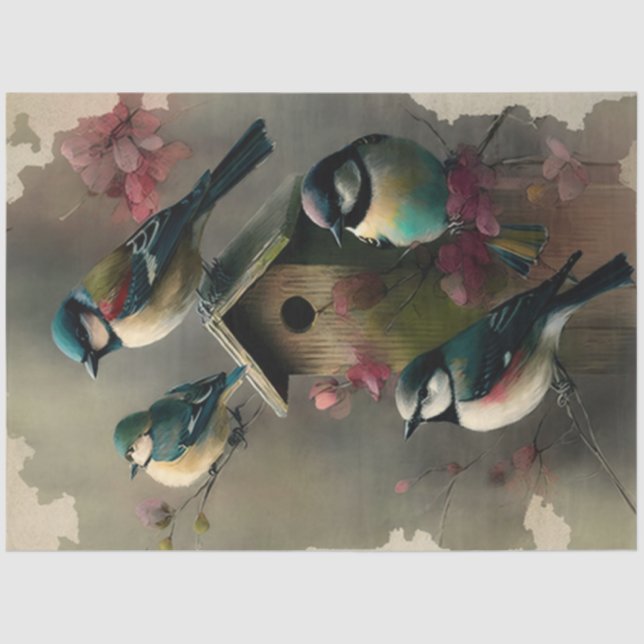 Birds and Flowers Ephemera Design Series #18 Tissue Paper (Front)