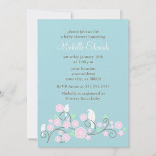 Birds and Flowers Shower Invitations