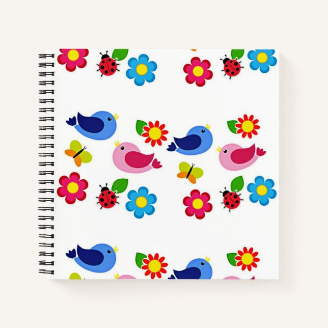 Birds and flowers spring time notebook (Front)