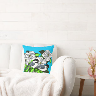 Birds And Flowers Throw Pillow