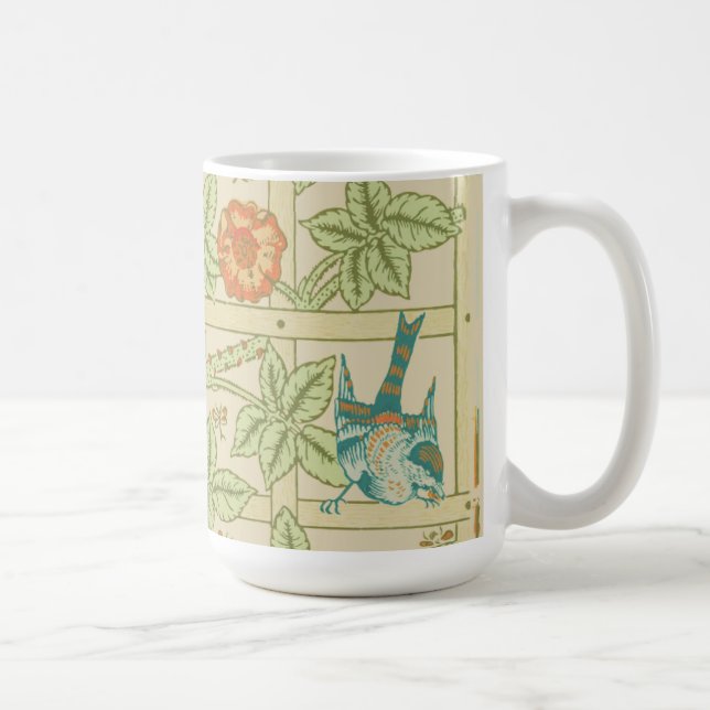 Birds and Flowers Trellis William Morris Coffee Mug (Right)