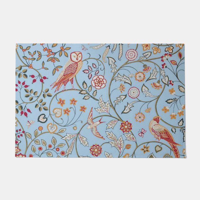 Birds and Flowers, William Morris Doormat (Front)