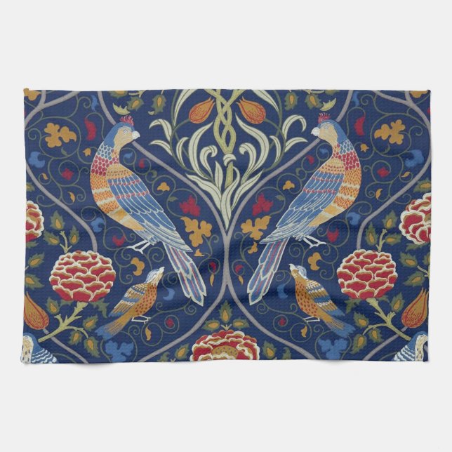 Birds and Flowers, William Morris Kitchen Towel (Horizontal)
