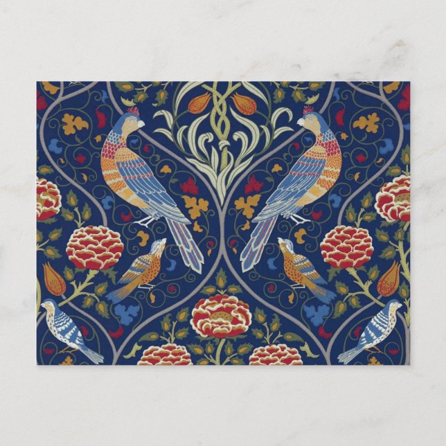 Birds and Flowers, William Morris Postcard (Front)