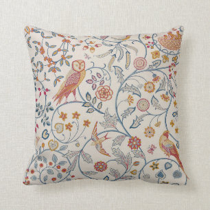 Birds and Flowers, William Morris Throw Pillow