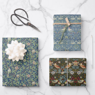 Birds and Fruits Vintage William Morris Patterns Wrapping Paper Sheet