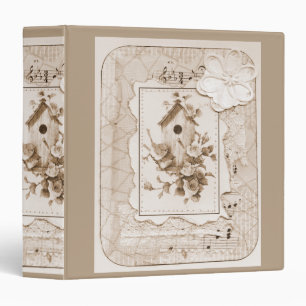 Birds And House Shabby Chic Binder