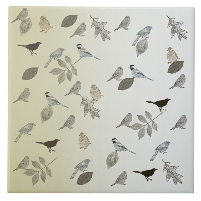 Birds and Leaves Tile (Front)