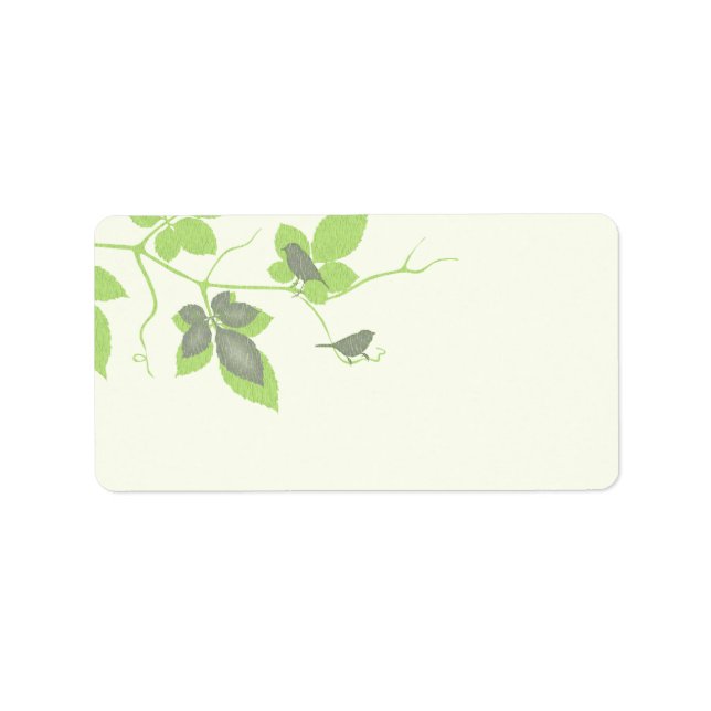 Birds and Leaves Wedding Blank Address Labels (Front)
