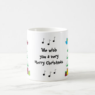 Birds and Musical Notes Christmas Scene Coffee Mug