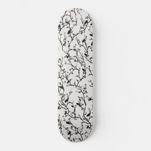 Birds and Sakura Branches Japanese Painting Skateboard