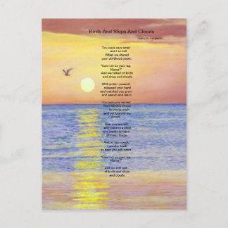BIRDS AND SHIPS AND CLOUDS POSTCARD