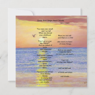 BIRDS AND SHIPS AND CLOUDS THANK YOU CARD