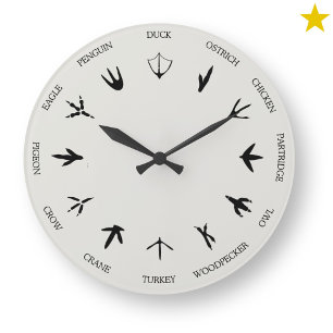 Birds Animal Tracks Footprints Identification Large Clock