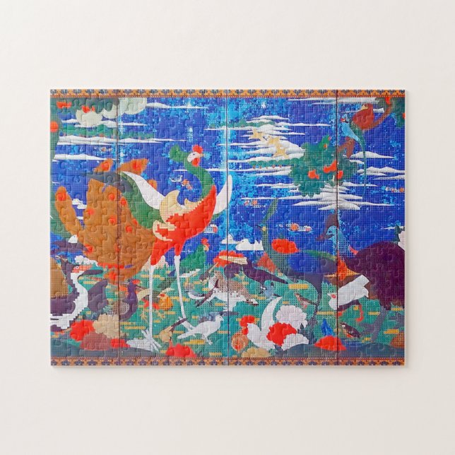 Birds, Animals, and Flowering Plants(Left) Jakuchū Jigsaw Puzzle (Horizontal)