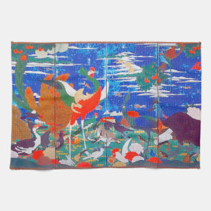 Birds, Animals, and Flowering Plants(Left) Jakuchū Kitchen Towel