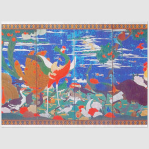 Birds, Animals, and Flowering Plants(Left) Jakuchū Tissue Paper