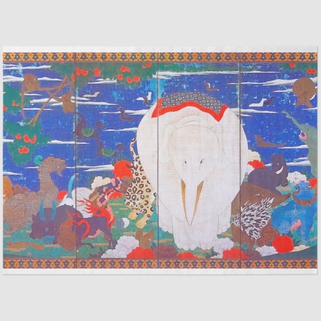 Birds, Animals, and Flowering Plants(Right)Jakuchu Tissue Paper (Front)