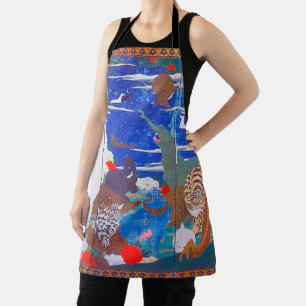 Birds, Animals, & Flowering Plants (Right) Jakuchū Apron