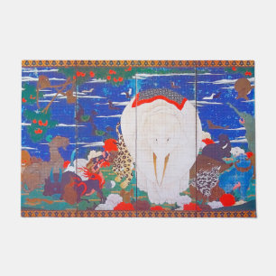 Birds, Animals, & Flowering Plants (Right) Jakuchū Doormat