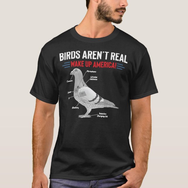 Birds Aren’t Real Wake Up America Classic T-Shirt (Front)