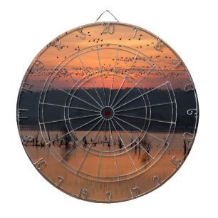 Birds at sunrise dartboard