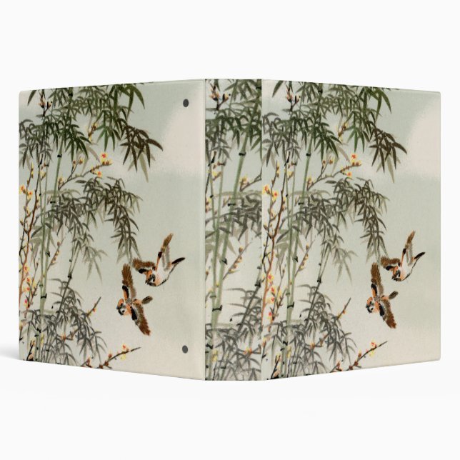 Birds Bamboo Asian Japanese Vintage Binder (Background)