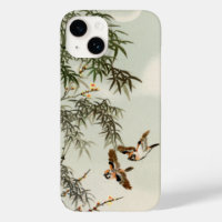 Birds Bamboo Asian Japanese Vintage