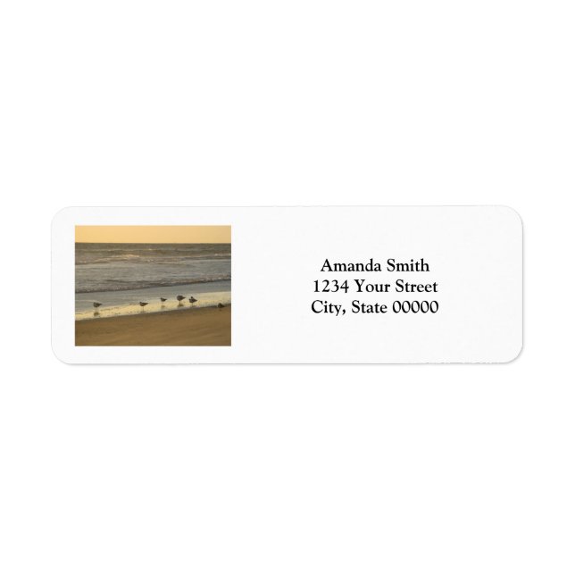 Birds Beach Sunrise Personnaliser Adresse de retou (Devant)