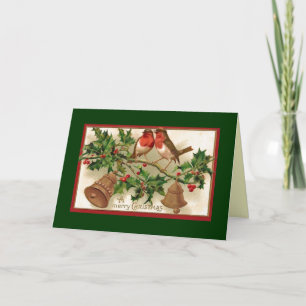 Birds, Bells & Holly Christmas Card