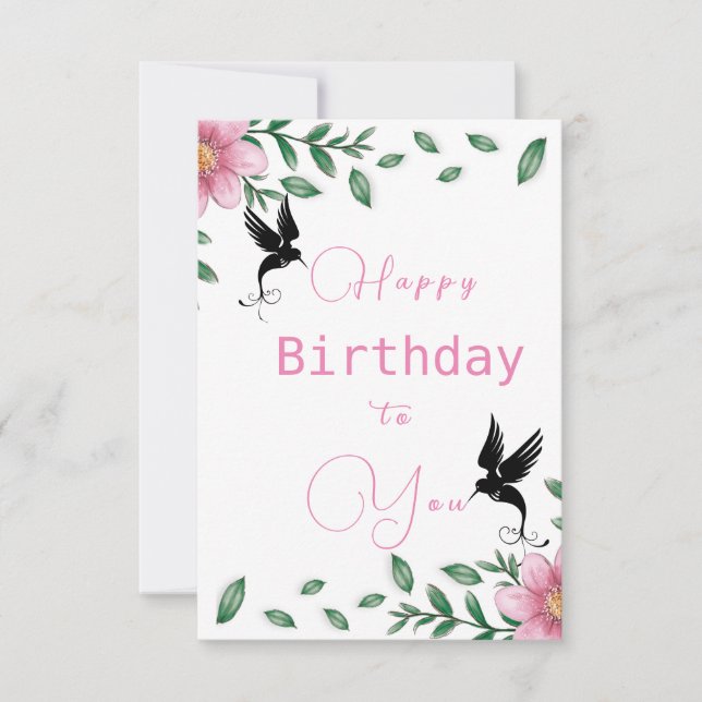 Bird's birthday  card (Front)