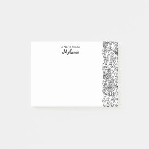 Birds Black and White Illustration Personalised Post-it Notes
