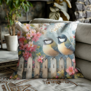 Birds & Blooms Throw Pillow