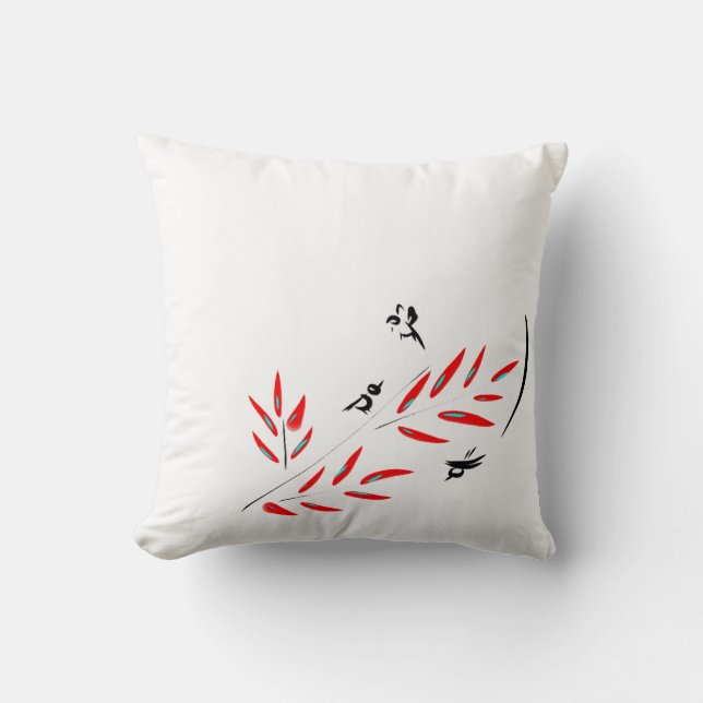 Birds & Branches Throw Pillow (Front)