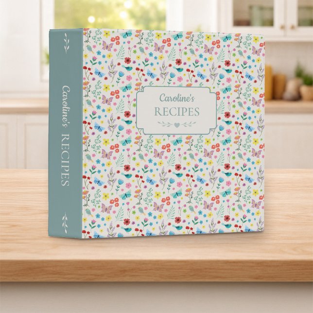 Birds & Butterflies Floral Pattern Recipe Binder (Creator Uploaded)