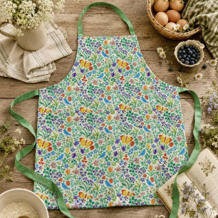 Birds, Butterflies & Wildflowers Pattern Apron