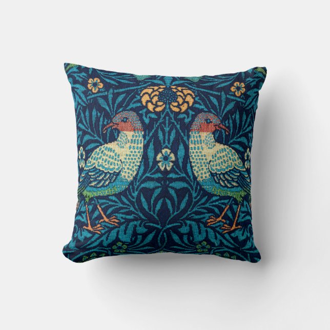 Birds by William Morris  Throw Pillow (Front)