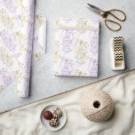 Birds cage purple pink yellow grey wedding spring wrapping paper<br><div class="desc">Pretty wedding wrapping paper ideal for wrapping weddding gifts or for wedding favours. Beautiful cute love bird couple line art graphic drawing of open bird cage hanging from a blossoming spring tree with hearts. Unique art and designed by Sarah Trett for www.mylittleeden.com and www.mylittleedenweddings.com</div>