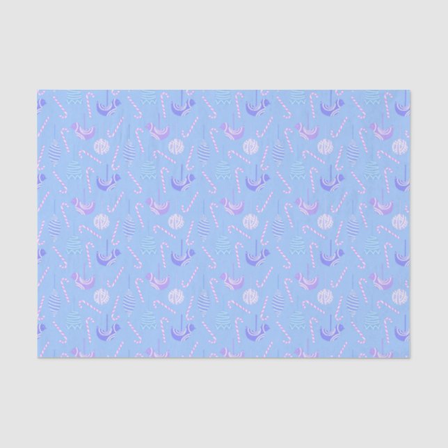 Birds candies blue tissue paper (Front)